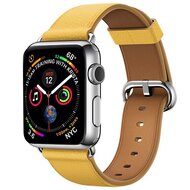 Classic lederen bandje - Geel - Geschikt voor Apple Watch 44mm / 45mm / 46mm / 49mm afbeelding