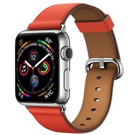 Classic lederen bandje - Oranje / bruin - Geschikt voor Apple Watch 44mm / 45mm / 46mm / 49mm afbeelding