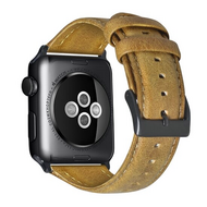 Luxe Echt Lederen bandje - Lichtbruin - Geschikt voor Apple Watch 38mm / 40mm / 41mm / 42mm afbeelding