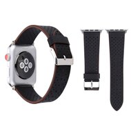 Dot Pattern Leren bandje - Zwart - Geschikt voor Apple Watch 38mm / 40mm / 41mm / 42mm afbeelding