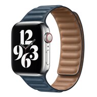Leather Link serie bandje - Blauw - Geschikt voor Apple Watch 38mm / 40mm / 41mm / 42mm afbeelding