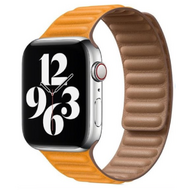 Leather Link serie bandje - Geel - Geschikt voor Apple Watch 38mm / 40mm / 41mm / 42mm afbeelding