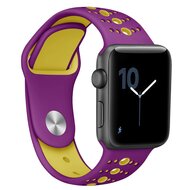 Sportbandje combi-kleuren - Paars + geel - Geschikt voor Apple Watch 38mm / 40mm / 41mm / 42mm afbeelding