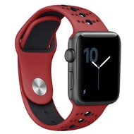 Sportbandje combi-kleuren - Rood + zwart - Geschikt voor Apple Watch 38mm / 40mm / 41mm / 42mm afbeelding