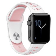 Sportbandje combi-kleuren - Wit + Roze - Geschikt voor Apple Watch 44mm / 45mm / 46mm / 49mm afbeelding