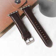 Retro leren bandje - Donkerbruin - Geschikt voor Apple Watch 38mm / 40mm / 41mm / 42mm afbeelding
