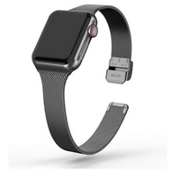 Milanese slim fit bandje - Zwart - Geschikt voor Apple Watch 44mm / 45mm / 46mm / 49mm afbeelding