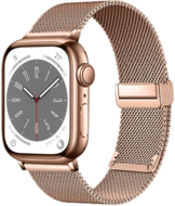 Milanese bandje met vouwbare magneetsluiting - Champagne goud - Geschikt voor Apple Watch 38mm / 40mm / 41mm / 42mm afbeelding