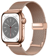 Milanese bandje met vouwbare magneetsluiting - Champagne goud - Geschikt voor Apple Watch 44mm / 45mm / 46mm / 49mm afbeelding