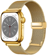 Milanese bandje met vouwbare magneetsluiting - Goud - Geschikt voor Apple Watch 44mm / 45mm / 46mm / 49mm afbeelding