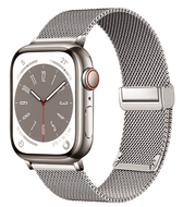 Milanese bandje met vouwbare magneetsluiting - Starlight - Geschikt voor Apple Watch 44mm / 45mm / 46mm / 49mm afbeelding