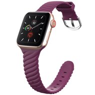 Siliconen 'Twist' bandje - Wijnrood - Geschikt voor Apple Watch 38mm / 40mm / 41mm / 42mm afbeelding