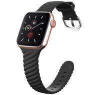 Siliconen 'Twist' bandje - Zwart - Geschikt voor Apple Watch 44mm / 45mm / 46mm / 49mm afbeelding