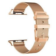 Milanese met gesp bandje - Champagne goud - Geschikt voor Apple Watch 38mm / 40mm / 41mm / 42mm afbeelding