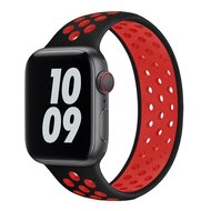 Solo Loop Sportbandje - Maat: S - Zwart + Rood - Geschikt voor Apple Watch 38mm / 40mm / 41mm / 42mm afbeelding