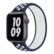 Solo Loop Sportbandje - Maat: M - Blauw + Wit - Geschikt voor Apple Watch 44mm / 45mm / 46mm / 49mm afbeelding