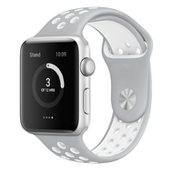 Sportbandje - Maat: S/M - Grijs + Wit - Geschikt voor Apple Watch 44mm / 45mm / 46mm / 49mm afbeelding