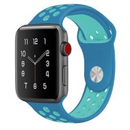 Sportbandje - Maat: M/L - Blauw - Geschikt voor Apple Watch 44mm / 45mm / 46mm / 49mm afbeelding