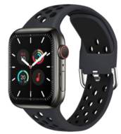 Siliconen sportband met gesp - Zwart - Geschikt voor Apple Watch 38mm / 40mm / 41mm / 42mm afbeelding
