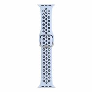 Siliconen sportband met gesp - Grijsblauw + Zwart - Geschikt voor Apple Watch 38mm / 40mm / 41mm / 42mm afbeelding