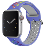 Siliconen sportband met gesp - Lichtpaars + Multicolor - Geschikt voor Apple Watch 44mm / 45mm / 46mm / 49mm afbeelding