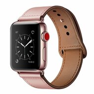 Leren bandje - Roze - Geschikt voor Apple Watch 44mm / 45mm / 46mm / 49mm afbeelding