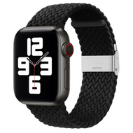 Braided nylon bandje - Zwart - Geschikt voor Apple Watch 38mm / 40mm / 41mm / 42mm afbeelding