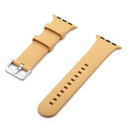 Rubberen sportbandje met gesp - Beige - Geschikt voor Apple Watch 44mm / 45mm / 46mm / 49mm afbeelding