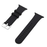 Rubberen sportbandje met gesp - Zwart - Geschikt voor Apple Watch 44mm / 45mm / 46mm / 49mm afbeelding