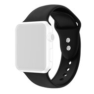 Siliconen sportbandje - Zwart - Dubbele druksluiting - Geschikt voor Apple Watch 38mm / 40mm / 41mm / 42mm afbeelding