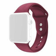 Siliconen sportbandje - Bordeaux - Dubbele druksluiting - Geschikt voor Apple Watch 44mm / 45mm / 46mm / 49mm afbeelding