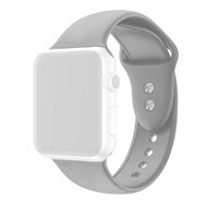 Siliconen sportbandje - Grijs - Dubbele druksluiting - Geschikt voor Apple Watch 44mm / 45mm / 46mm / 49mm afbeelding