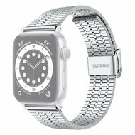 Metalen bandje - Zilver - Geschikt voor Apple watch 38mm / 40mm / 41mm / 42mm afbeelding