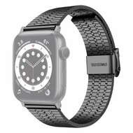 Metalen bandje - Zwart - Geschikt voor Apple watch 38mm / 40mm / 41mm / 42mm afbeelding