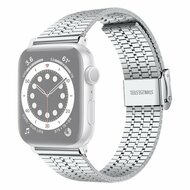 Metalen bandje - Zilver - Geschikt voor Apple watch 44mm / 45mm / 46mm / 49mm afbeelding