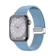 Siliconen bandje - Folding Buckle - Blauw - Geschikt voor Apple Watch 38mm / 40mm / 41mm / 42mm afbeelding