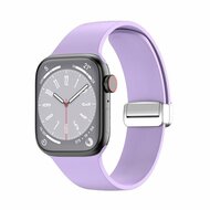 Siliconen bandje - Folding Buckle - Paars - Geschikt voor Apple Watch 44mm / 45mm / 46mm / 49mm afbeelding