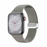 Siliconen bandje - Folding Buckle - Grijs - Geschikt voor Apple Watch 44mm / 45mm / 46mm / 49mm afbeelding