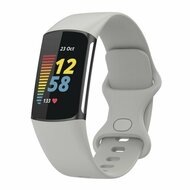 FitBit Charge 5 & 6 Sportbandje met dubbele lus - Steen grijs - Maat: S afbeelding