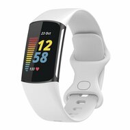 FitBit Charge 5 & 6 Sportbandje met dubbele lus - Wit - Maat: S afbeelding