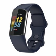 FitBit Charge 5 & 6 Sportbandje met dubbele lus - Donkerblauw - Maat: L afbeelding