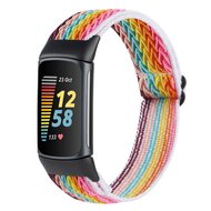 FitBit Charge 5 & 6 Elastische solo loop nylon bandje - Multicolor afbeelding