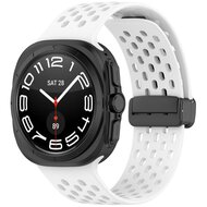 D-buckle siliconen sportband - Wit - Samsung Galaxy Watch Ultra 47mm