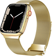 Milanese band - Goud - Extra sterke magneet - Geschikt voor Apple Watch 38mm / 40mm / 41mm / 42mm afbeelding
