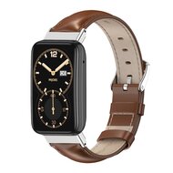 Echt leren bandje - Bruin - Xiaomi Smart band 7 Pro afbeelding