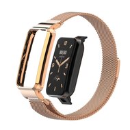 Milanese loop bandje met case - Champagne goud - Xiaomi Smart Band 7 Pro afbeelding