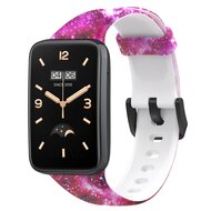 Siliconen bandje met print - Sterrenhemel paars - Xiaomi Smart band 7 Pro afbeelding