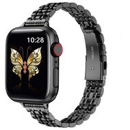 Stalen slim fit band - Zwart - Geschikt voor Apple watch 38mm / 40mm / 41mm / 42mm afbeelding