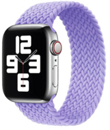 Braided Solo Loop nylon bandje - Maat: L - Lila - Geschikt voor Apple Watch 44mm / 45mm / 46mm / 49mm afbeelding