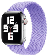 Braided Solo Loop nylon bandje - Maat: M - Lila - Geschikt voor Apple Watch 44mm / 45mm / 46mm / 49mm afbeelding
